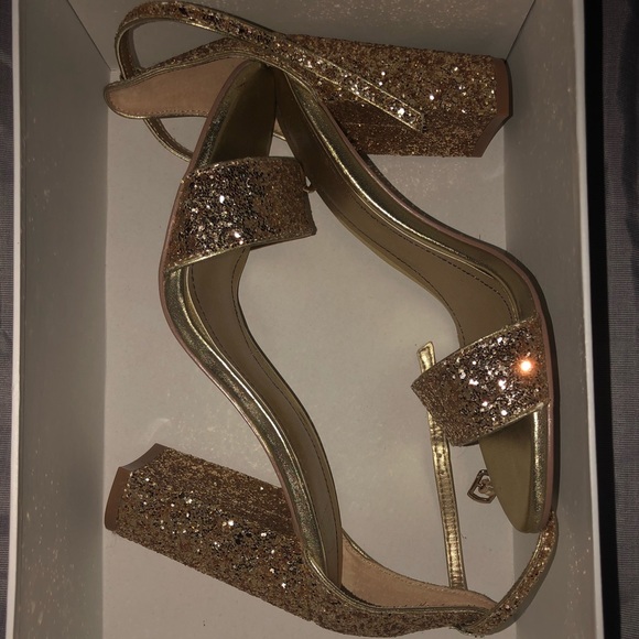 COPY - Gold glitter block heels - Picture 1 of 5